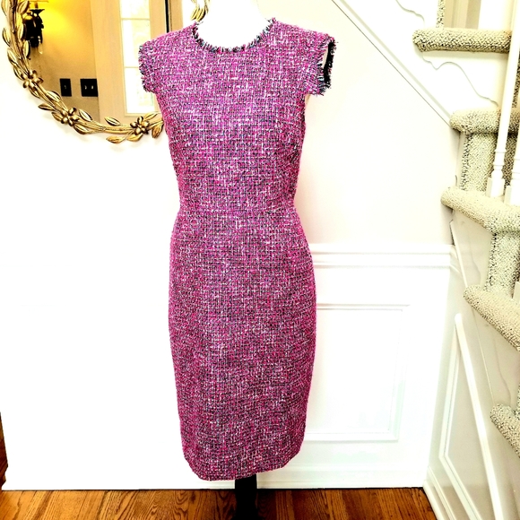 🆕️ J Crew Pink Resume Dress in Autumn Tweed - Picture 8 of 9
